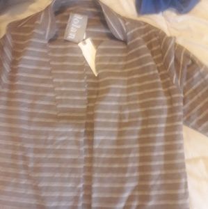 Anthropologie grey striped sweater small